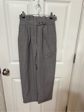 Topshop Checked High-Waist Trousers